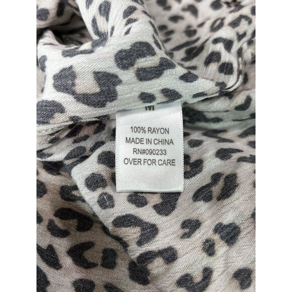 PacSun Womens Leopard Print Button-Up Shirt Blouse M Rayon - Picture 5 of 9